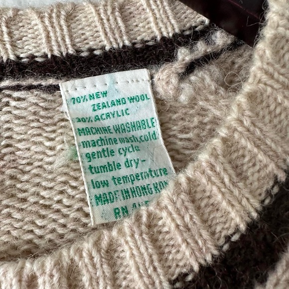 1950s 1960s 60s Vintage Brigadoon Brown Cardigan Two Tone Retro Boho Coquette - Picture 5 of 8